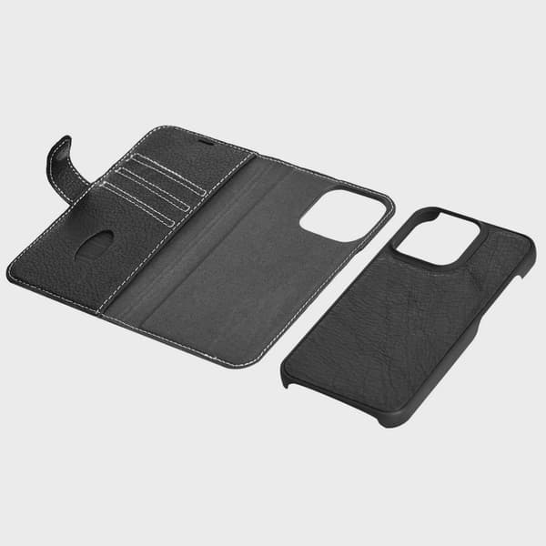 iPhone XR/11 leather wallet, detachable, Black