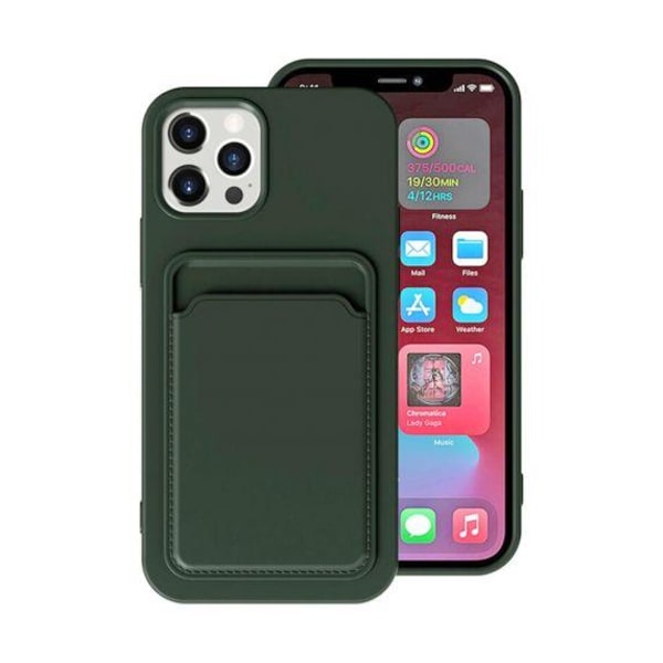 Silicone Case with Card Holder iPhone 14 Pro Military green