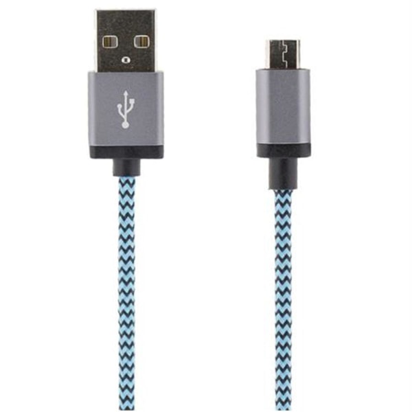 STREETZ USB till Micro USB, Tygklädd, 1m, USB 2.0, Blå