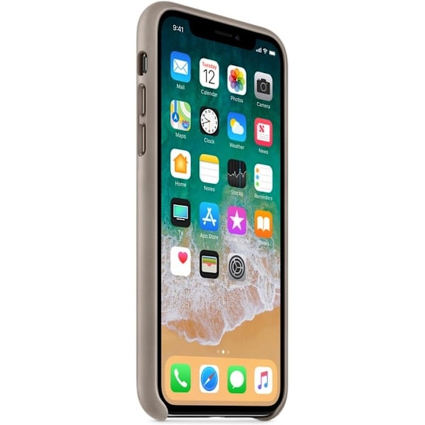 Apple läderfodral taupe till iPhone X