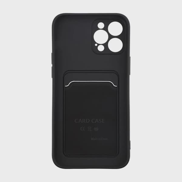 Mobilskal Silikon med Korthållare för iPhone 12 Pro Max - Svart