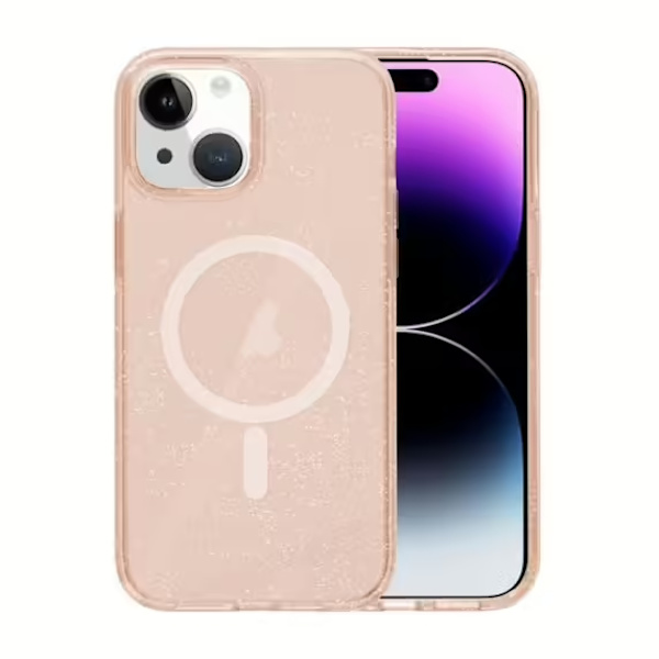 iPhone 15 Plus /14 Plus Mobilskal Glitter Magsafe - Guld