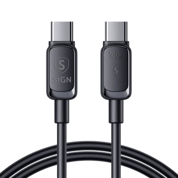 SiGN USB-C till USB-C Kabel 100W, 1.2m - Svart