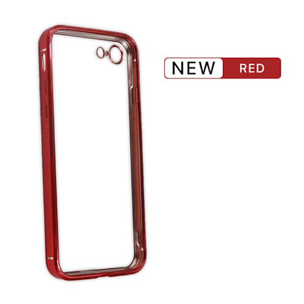 Apple iPhone 7/8 Luxury Classic Square Frame Protection Case Red With Soft Thin Transparent Camera Protector High Quality