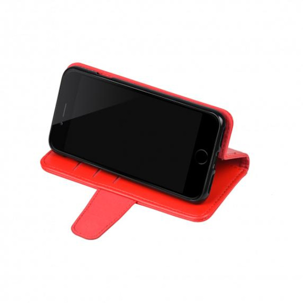 Flip Stand PU Leather Kickstand Card Case Red For iPhone 7 Plus/8 Plus