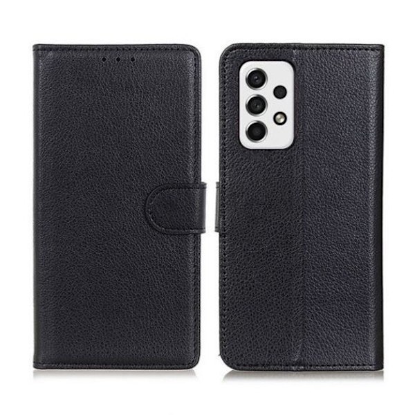 Flip Stand Leather Wallet Case For Samsung Galaxy A52s Black