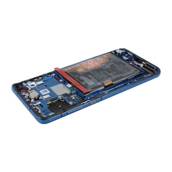 Huawei P40 Skärm/Display med Batteri Original - Blå