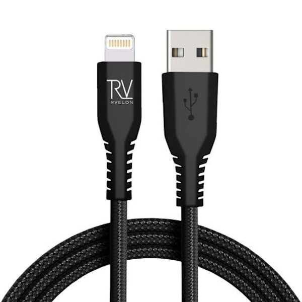 Rvelon USB-A till Lightning Kabel Flätad 1m