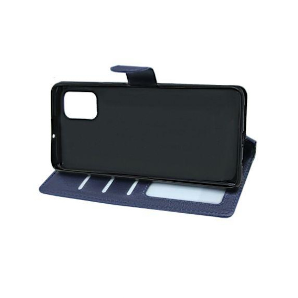 Flip Stand Leather Wallet Case For Samsung Galaxy A51 Blue