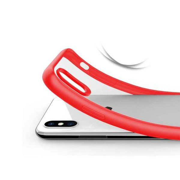 iPhone XS Max Transparent Shockproof With TPU Edge Case Red