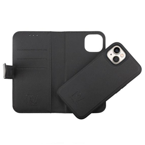 iPhone 15 Plånboksfodral Magnet Rvelon - Svart