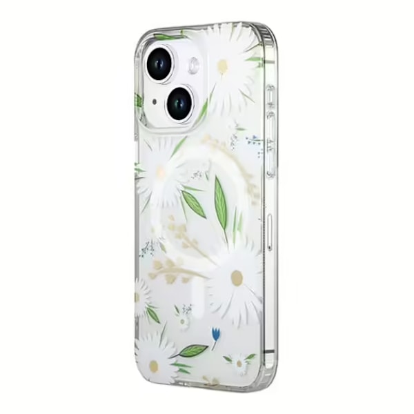 iPhone 14/15 Plus Mobilskal MagSafe - Blommor Vit