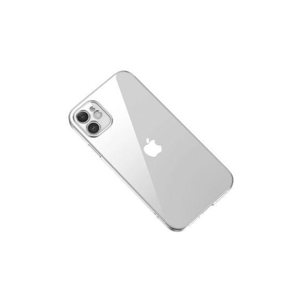 Apple iPhone 12 Mini Luxury Classic Square Frame Protection Case Sliver With Soft Thin Transparent Camera Protector High Quality