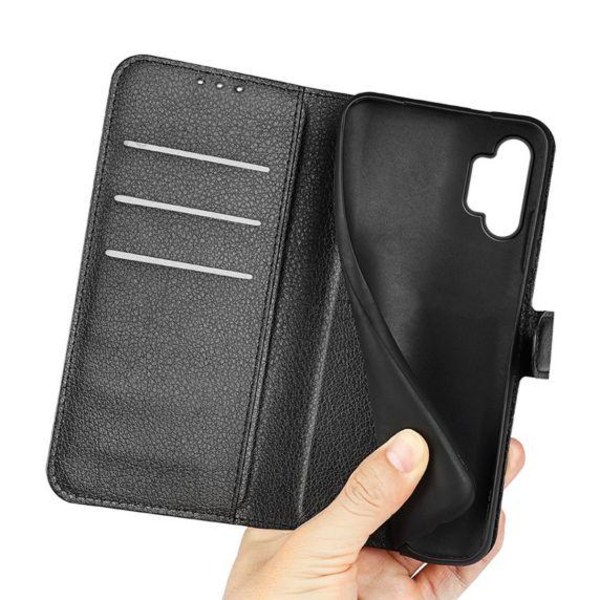 Flip Stand Leather Wallet Case For Samsung Galaxy A13 4G Black