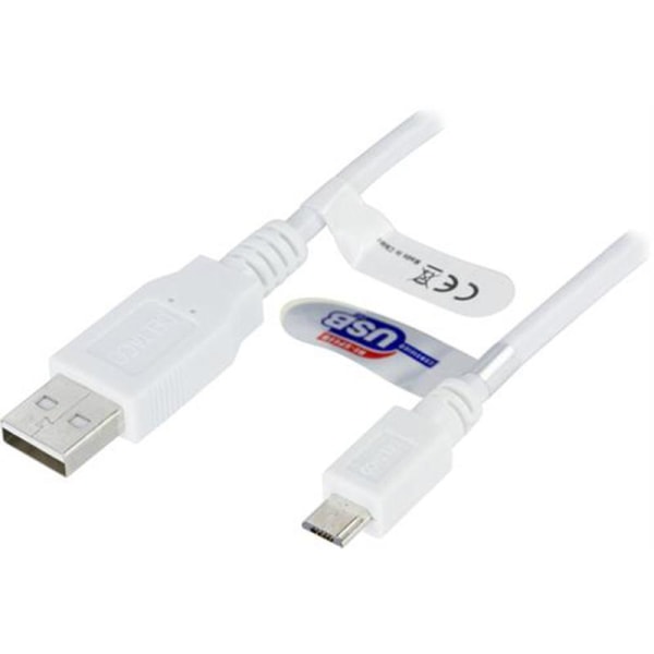 DELTACO USB till Micro USB kabel, 3m - Vit