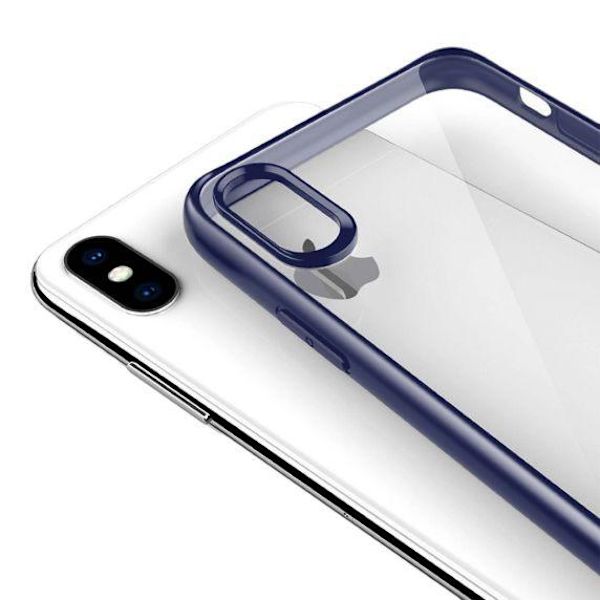 iPhone XS Max Transparent Shockproof With TPU Edge Case Blue