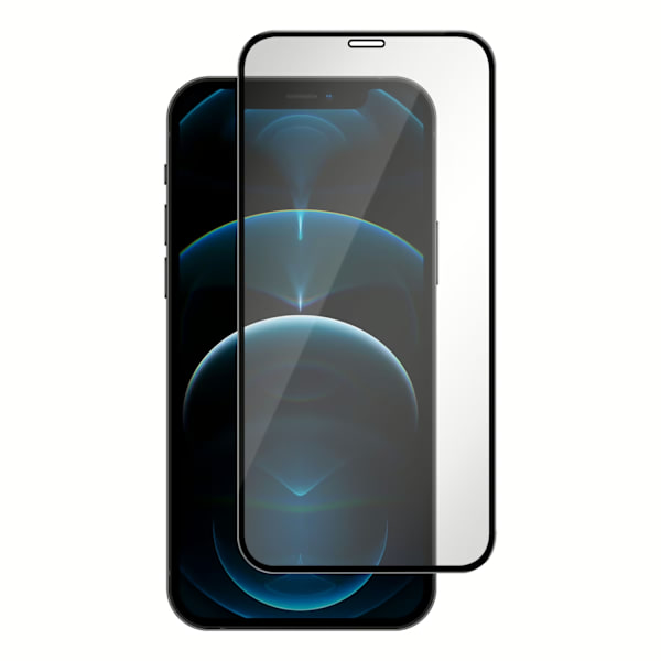 Essentials iPhone 12 Pro Max, Tempererat glas, Svart