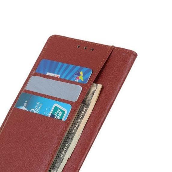 Flip Stand Leather Wallet Case For Redmi Note 11 Brown