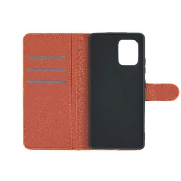 Flip Stand Leather Wallet Case For Samsung Galaxy S10 Lite Brown