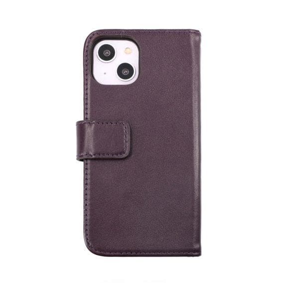 iPhone 14 Plus Plånboksfodral Läder Rvelon Färg Lila