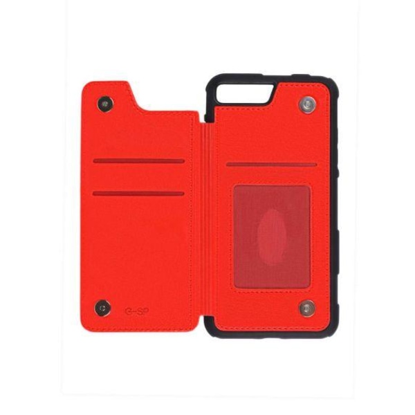 PU Leather Back Flip Kickstand Card Case Red For iPhone 7 Plus/8