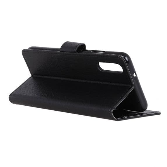Flip Stand Leather Wallet Case For Sony Xperia 5 Black