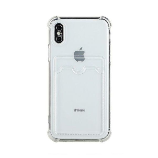 iPhone X/XS TPU Shockproof Protective Wallet Case Transparent