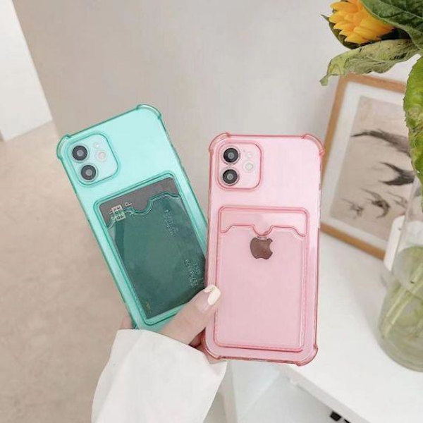 iPhone 12/12 Pro TPU Shockproof Protective Wallet Case Pink
