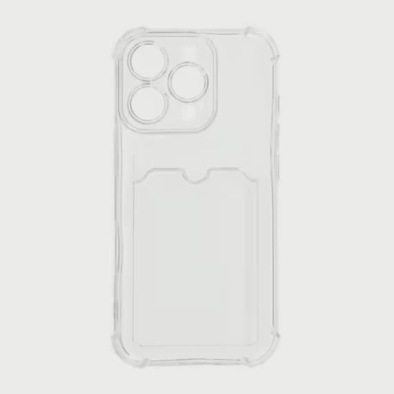 Transparent Mobilskal med Korthållare för iPhone 16 Pro Max