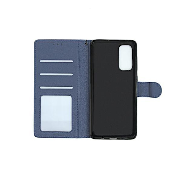 Flip Stand Leather Wallet Case For Samsung Galaxy S20 Plus Blue