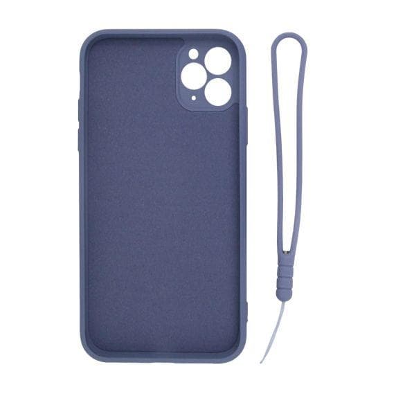 iPhone 11 Pro Soft Liquid Silicone Case With Magnetic Ring Holder Stand and Slim Hands Strap Best Quality Grey