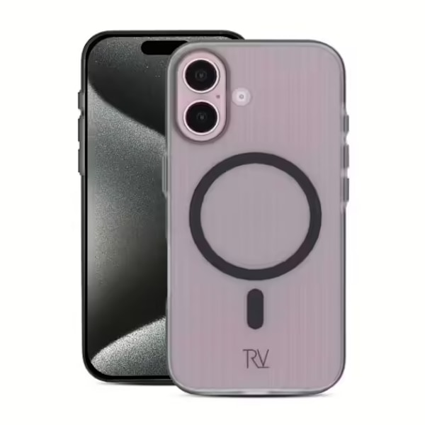 Rvelon Anti-slip corrugated magnetic protective case For iPhone 16 Gray