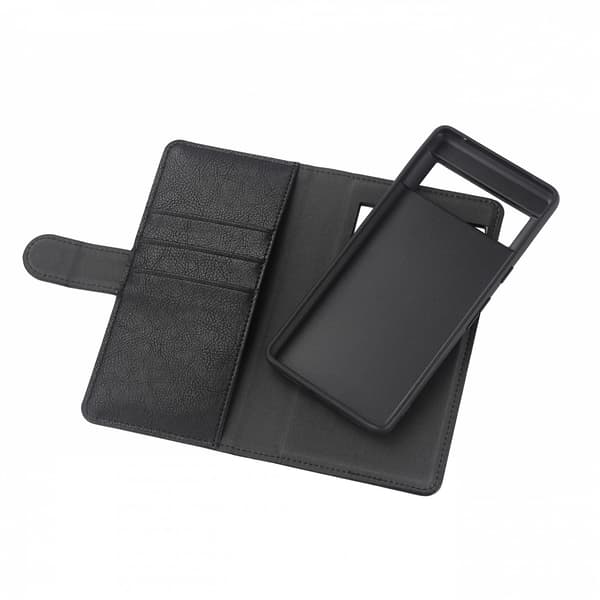 Google Pixel 7a PU wallet, detachable, 3 cards,blk
