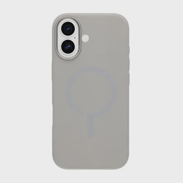 Mobilskal Silikon med Kamera Metallram för iPhone 17 - Grå