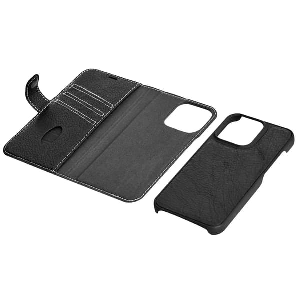 iPhone XR/11 leather wallet, detachable, Black