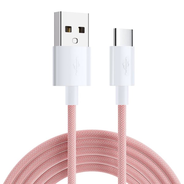 SiGN Boost USB-A till USB-C Kabel, 3A, 2m - Rosa