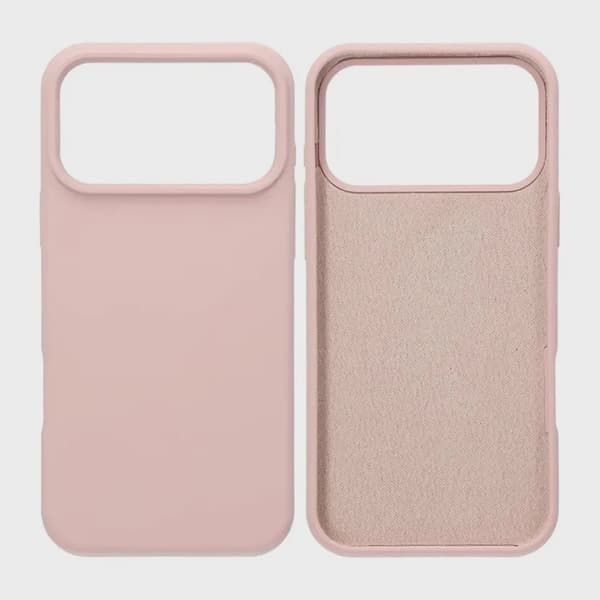 Mjukt Silikonskal för iPhone 17 Pro Max - Sandrosa