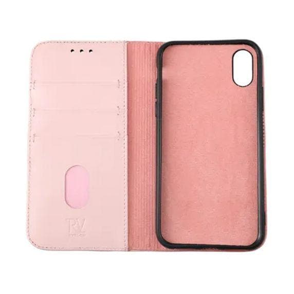 RV Plånboksfodral Genuint Läder - iPhone X/XS - Rosa