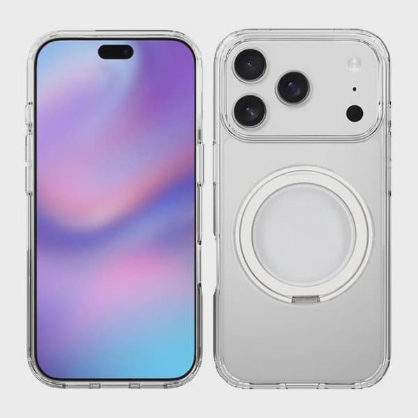 Mobilskal Roterande Magnetstativ för iPhone 17 Pro - Transparent
