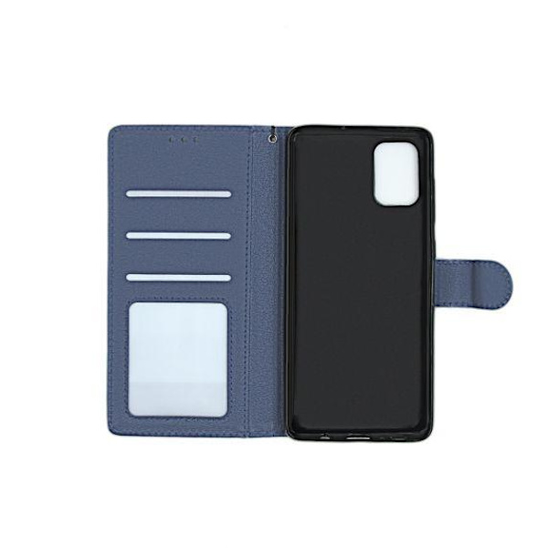 Flip Stand Leather Wallet Case For Samsung Galaxy A51 Blue