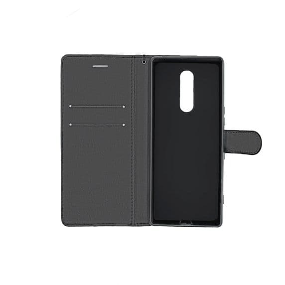 Flip Stand Leather Wallet Case For Sony Xperia 1 Black