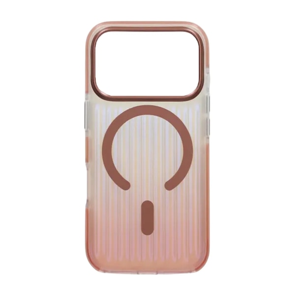 Corrugated Gradient Magnetic Case For iPhone 17 Pro Max Rose Gold