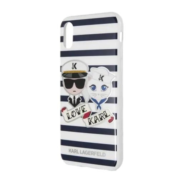 Karl Lagerfeld Sailor Stripes Skal för iPhone X/XS - Blå