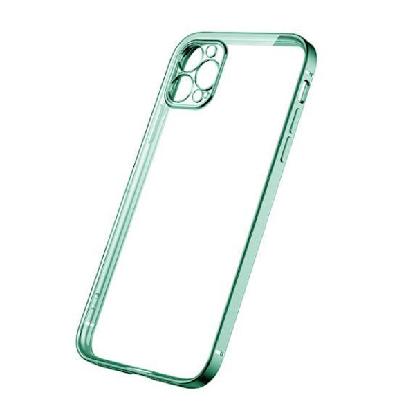 Apple iPhone 12 Pro Max Luxury Classic Square Frame Protection Case Green With Soft Thin Transparent Camera Protector High Quality