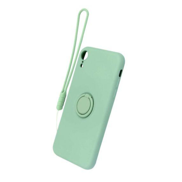 iPhone XR Soft Liquid Silicone Case With Magnetic Ring Holder St