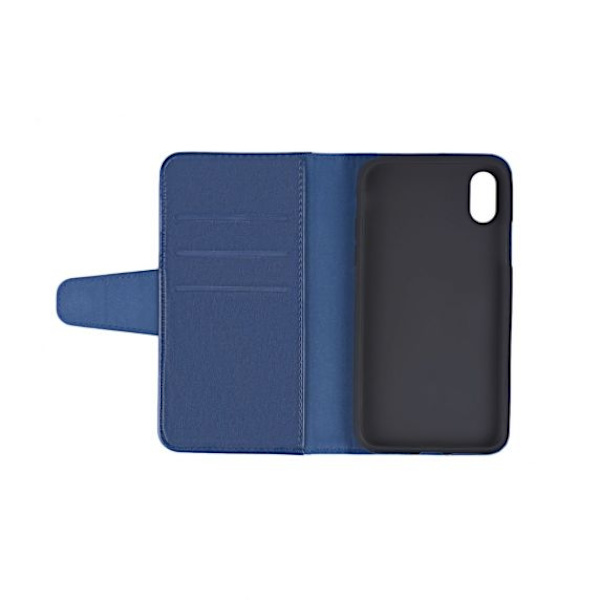 iPhone XS Max Flip Stand PU Leather Extra Card Wallet Case Blue