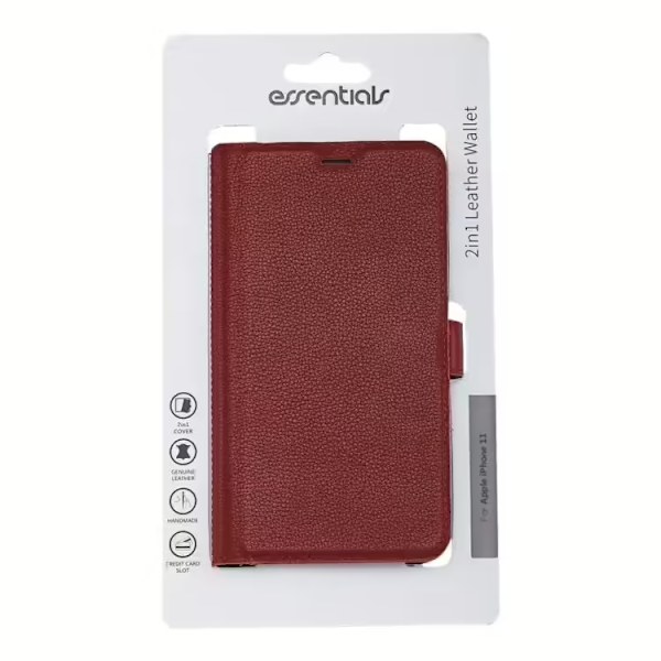 iPhone 11, Leather wallet removable, red