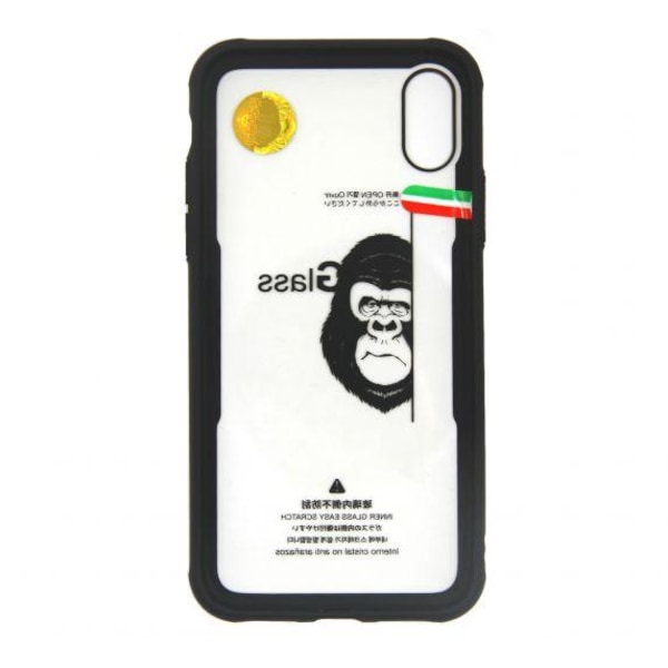 Fitted Glass Back Case For iPhone X/XS Black