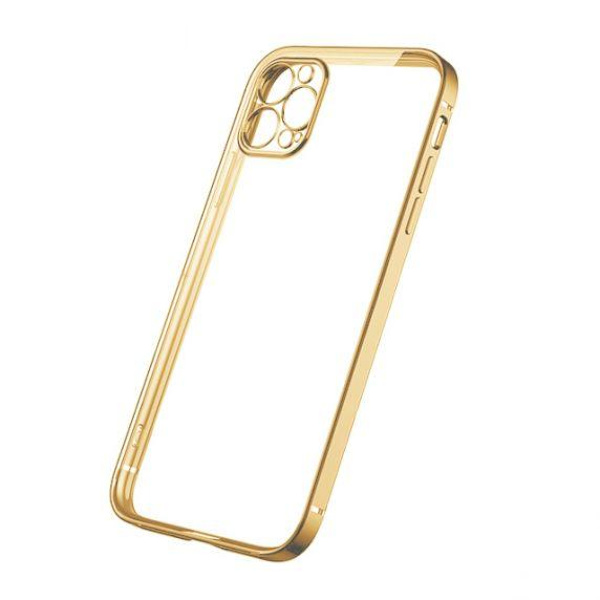 Apple iPhone 12 Pro Luxury Classic Square Frame Protection Case Gold With Soft Thin Transparent Camera Protector High Quality
