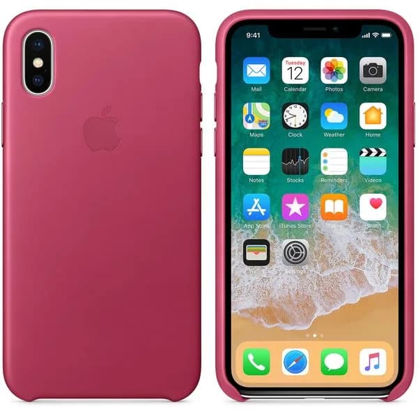 Apple iPhone X Leather Case - Pink Fuchsia